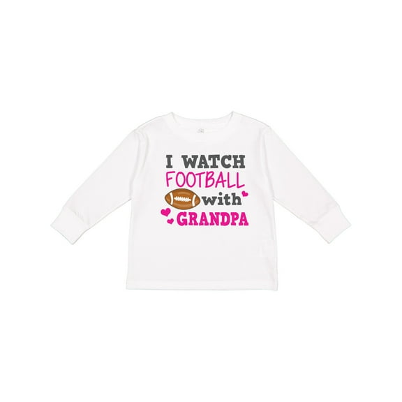 Inktastic I Watch Football with My Grandpa Girls Long Sleeve Toddler T-Shirt