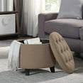 thumbnail image 4 of Convenience Concepts Designs4Comfort Round Storage Ottoman, Sandstone Fabric, 4 of 7