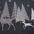 thumbnail image 2 of 18.5" Gray and White Christmas Forest Scene Deer Rectangular Throw Pillow, 2 of 3