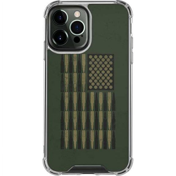 Skinit Military Bullet American Flag iPhone 13 Pro Max Clear Case