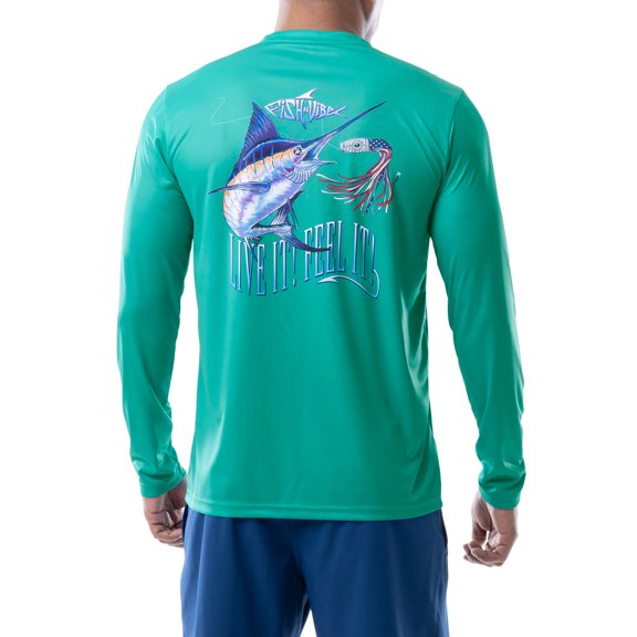 Fish n Vibe Men's Long Sleeve Sun Protection Performance Fishing Tee