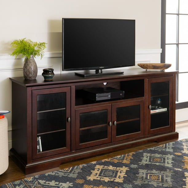 Manor Park Contemporary Tv Stand For Tvs Up To 78 Espresso Walmart Com Walmart Com