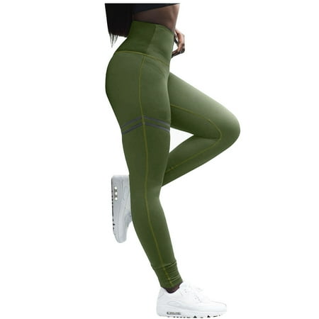 DPTALR Women Long Solid Tight High Waist Elasticity Sports Yoga Pants 