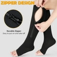 thumbnail image 2 of Ailaka Zipper Compression Socks 15-20 mmHg for Women & Men - Open Toe Knee High Support Socks with Easy On/Off Zipper, 1 Pair, 2 of 7