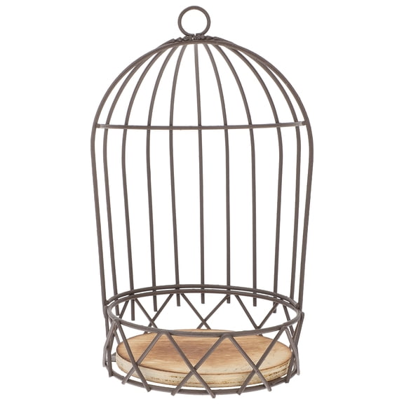 LOLIPPYY 1Pc Festival Birdcage Adornment Flowerpot Rack Dining Table Decoration (Black)