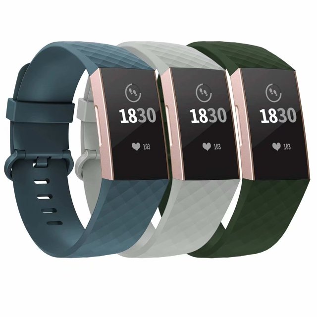 adepoy Compatible with Fitbit Charge 3 Bands for Women Men Large Small, Adjustable Replacement Wristbands for Fitbit Charge 3 and Fitbit Charge 3 SE, 3 Pack