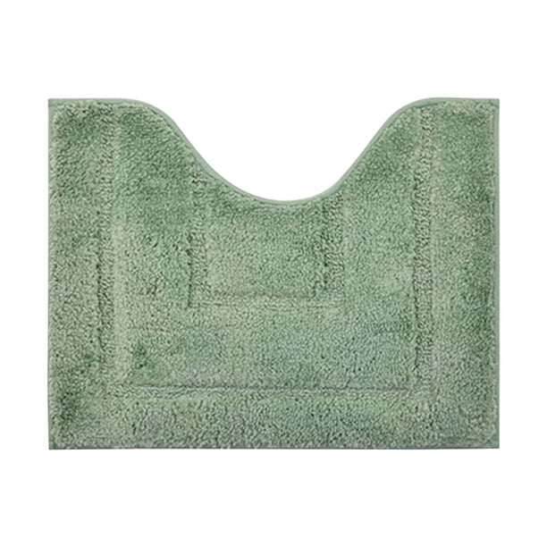 Yhmxh Alfombrilla de baño en forma de U, alfombrilla gruesa para baño, felpudo absorbente de agua, alfombrilla de secado para pies, alfombra antideslizante para inodoro.