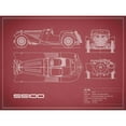 thumbnail image 3 of Rogan, Mark 14x12 Black Modern Framed Museum Art Print Titled - Jaguar SS-100-Maroon, 3 of 5