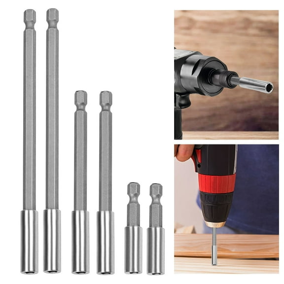 6Pcs 1/4" Hex Shank Quick Release Screwdriver Bits, Magnetic Drill Bit Extension Holders for Screws Nuts Drills Drivers, 2" 4" 6"