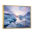 thumbnail image 2 of Designart "Frozen Bliss Pink Glacier painting" Landscapes Floater Framed Canvas Print, 2 of 7