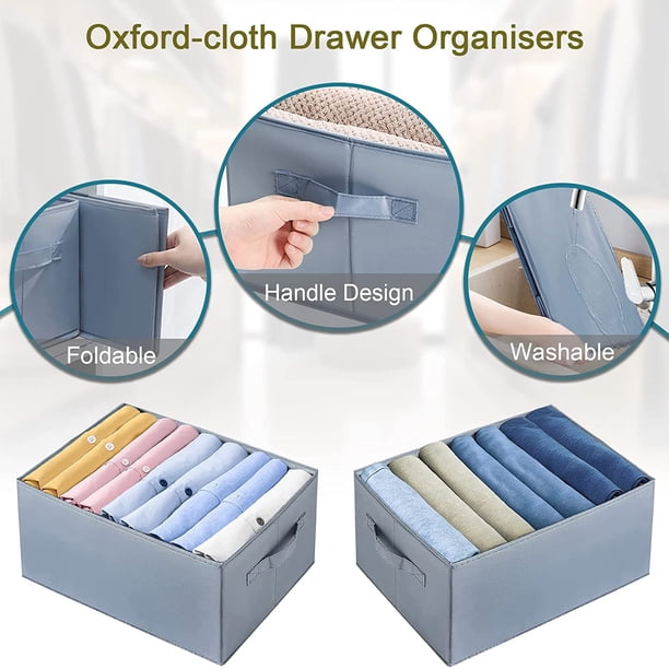 Organizador de 2 cajones para pantalones vaqueros, bolsa de almacenamiento divisora de ropa, caja de almacenamiento organizadora de ropa divina para el hogar (7 + 9 compartimentos)