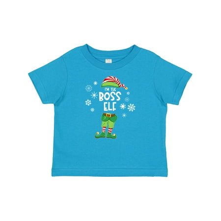 

Inktastic Funny Christmas I m the Boss Elf with Shoes and Hat Gift Baby Boy or Baby Girl T-Shirt