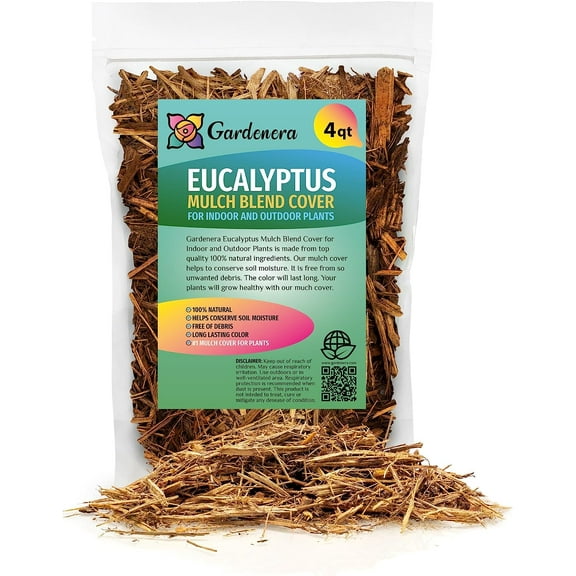 Gardenera Eucalyptus Mulch - Naturally Suppress Weeds and Enhance Plant Growth - 4 QUARTS
