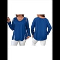 thumbnail image 3 of Blusas de Verano para Mujer con Hombros Descubiertos, Camisetas de Larga, Blusas con Diseño de Tiras Cruzadas y Aberturas Azul 4XL, 3 of 7