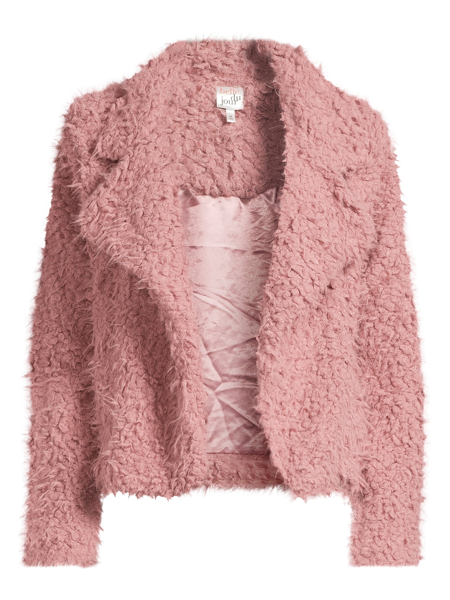 Belle du Jour Juniors Faux Fur Open Front Jacket, Sizes XS-XL