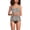 Brown Mini Tropic Leaves, variant on Women's Petite Adjustable Scoop Neck Flutter Tankini Top