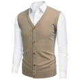 thumbnail image 5 of COOFANDY Men's Sweater Vest V Neck Casual Sleeveless Knitted Button Cardigan Vest, 5 of 10