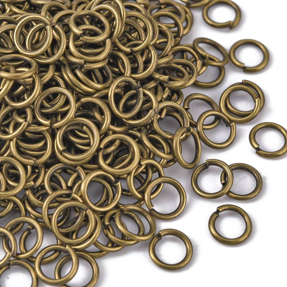 Brass Open Jump Rings Round Cadmium Free & Lead Free Bronze 7x1mm 18 Gauge Inner Diameter: 5mm about 4000pcs/500g