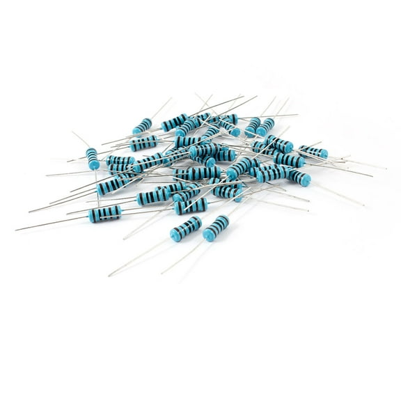 40Pcs 1W Power 1% Tolerance 1K Ohm Resistance Through Hole Axial Flameproof Metal Oxide Film Resistor