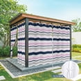 thumbnail image 4 of 1 Panel Outdoor Curtains for Patio Waterproof 54"x108" Pink Grey Striped Weatherproof Privacy Outsides Curtains, Farmhouse Stripes Modern Abstract Art Grommet Thermal Drapes for Cabana Porch Pergola, 4 of 8