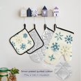 thumbnail image 5 of 5 Pcs Kitchen Set Heat Resistant Oven Mitts and Non-Slip Pot Holders with Adjustable Cooking Apron Watercolor Snowflakes, 5 of 6