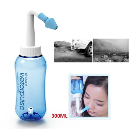 SUPERHOMUSE 300ml Adult Child Nose Wash System Clean Sinus Allergies Nasal Pressure Neti (Best Way To Use Neti Pot)
