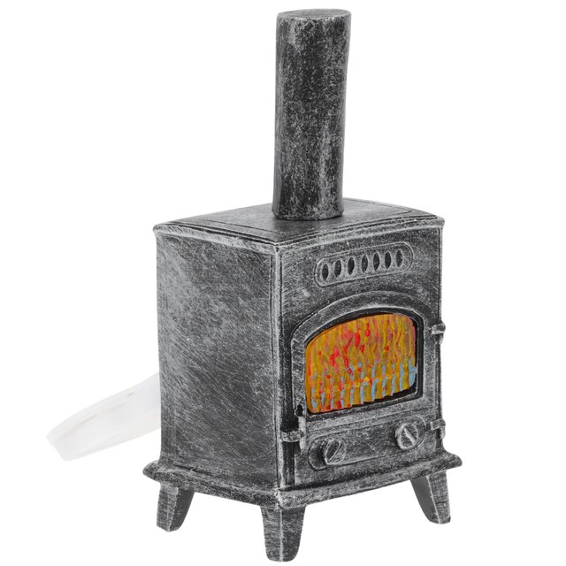 Phenofice Modèle de Cheminée Miniature Noire avec Lumière pour Décoration de Micro Paysage en Résine Durable