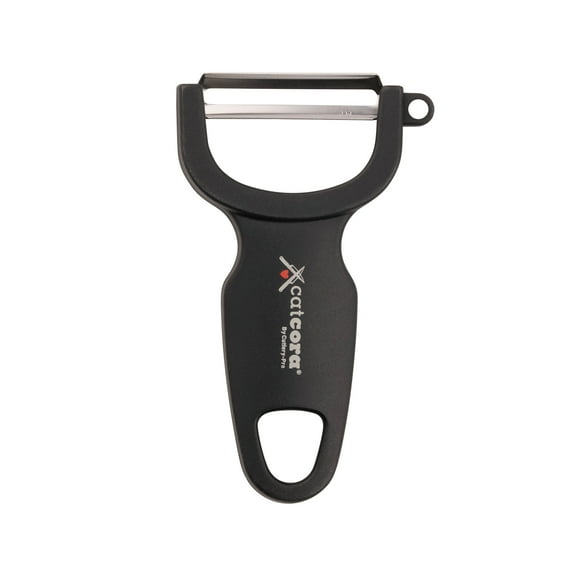 Cutlery-Pro Swiss-Style Peeler, Cat Cora Approved, German Stainless Steel Blade, Black