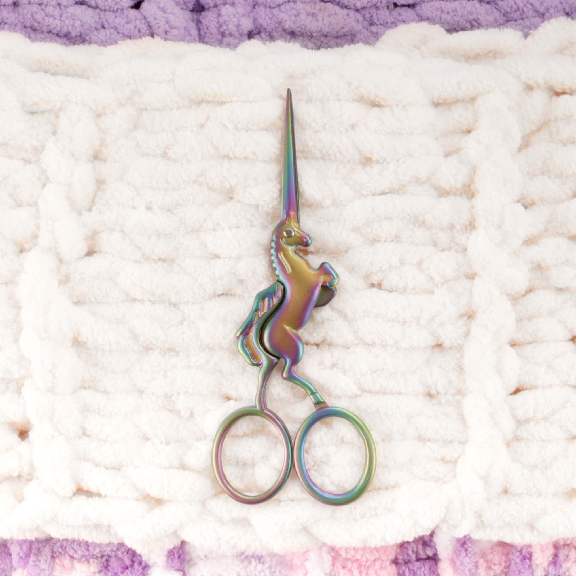 JubileeYarn Unicorn Embroidery Craft Stainless Steel Scissors - Rainbow - 10 Pairs