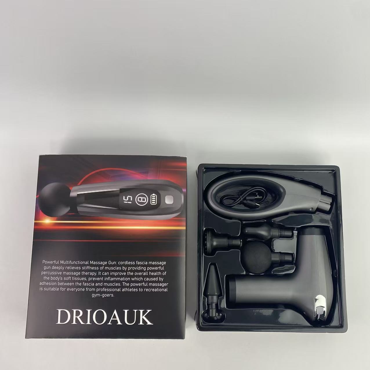 DRIOAUK Massage apparatus,Massage Gun, Muscle Therapy Gun for Athletes, Deep Tissue Percussion Body Muscle Massager with 30 Adjustable Speeds, 6 Types of Massage Heads