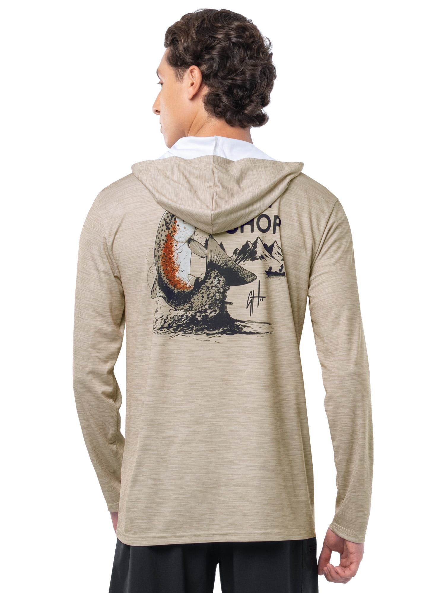GH BY GUY HARVEY Men's Long Sleeve Sun Protection Cutthoat Trout Hoodie