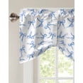 thumbnail image 3 of Tie Up Valance Curtain for Kitchen,Watercolor Blue Bow Rod Pocket Short Curtains Adjustable Tie-Up Shade Valances,Romantic Style Window Treatment for Bathroom Living Room Bedroom, 3 of 8