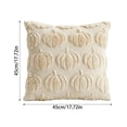 thumbnail image 2 of Halloween Pumpkin Pillow Cover, Faux Plush Throw Pillow Case, Soft 3D Embossed Decorative Cushion Cover for Couch Sofa Bed Living Room Fall Home Decor, White 18x18 Inch, 2 of 8