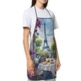 thumbnail image 4 of Pofeuu Parisian Cafe With Eiffel Print Aprons with Pockets, Cute Aprons for Kitchen, Cooking, Server, Barber, Chef Apron, 4 of 7