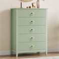 thumbnail image 2 of Kojooin Commode Cannelée pour Chambre, Commode de Rangement en Bois à 5 Tiroirs de 42,9 Po de Hauteur avec Design Ondulé Moderne et Poignées en Métal, 2 of 8