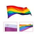 thumbnail image 2 of Drapeau Arc-en-Ciel Fibre de Polyester Coloré Pliable Décoration Homosexuelle Réutilisable Drapeaux avec 2 Trous Bannières Accessoire Extérieur Bleu Violet Rouge Vin 90*150CM, 2 of 9