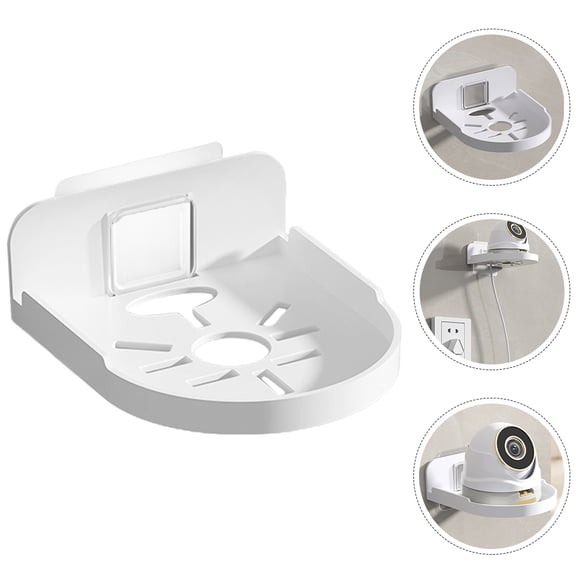 BESTOYARD White No Punch Wall Mount Shelf for Security Camera and Speaker Support