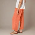 thumbnail image 5 of Wensltd Women Solid Color Baggy Wide Leg Pants Casual Elastic Waist Pocket Pants, 5 of 9