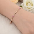 thumbnail image 2 of Heart Pink Sapphire & Round Cut Diamond Tennis Bracelet, 18k Rose Gold Wedding Bracelet, Wedding Bracelet Gift, Minimalist Dainty Bracelet, 2 of 5