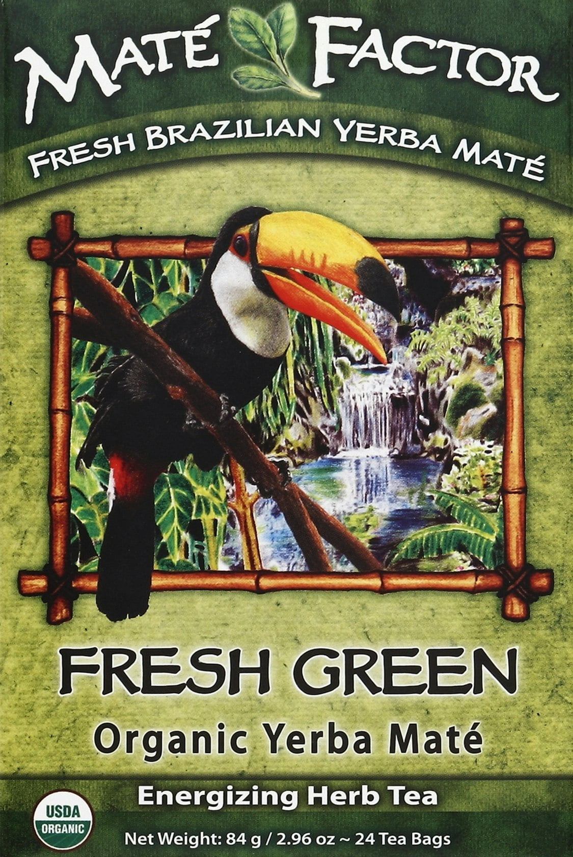 Mate Factor Organic Fresh Green Yerba Tea 24 Bags (Pack of 6)