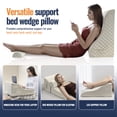 thumbnail image 3 of WOWMAX Bed Wedge Pillow, Reading Pillow Adult, Wedge Pillow for Sleeping, Back Pillow for Sitting in Bed with Adjustable Roller, Foam Wedge Pillow for Neck, Lumbar, Back, Removable Cover, Ligh, Velvet, 3 of 7