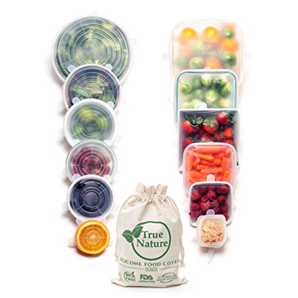 True Nature Silicone Stretch Covers 12Pack 100 PlatinumCured Food