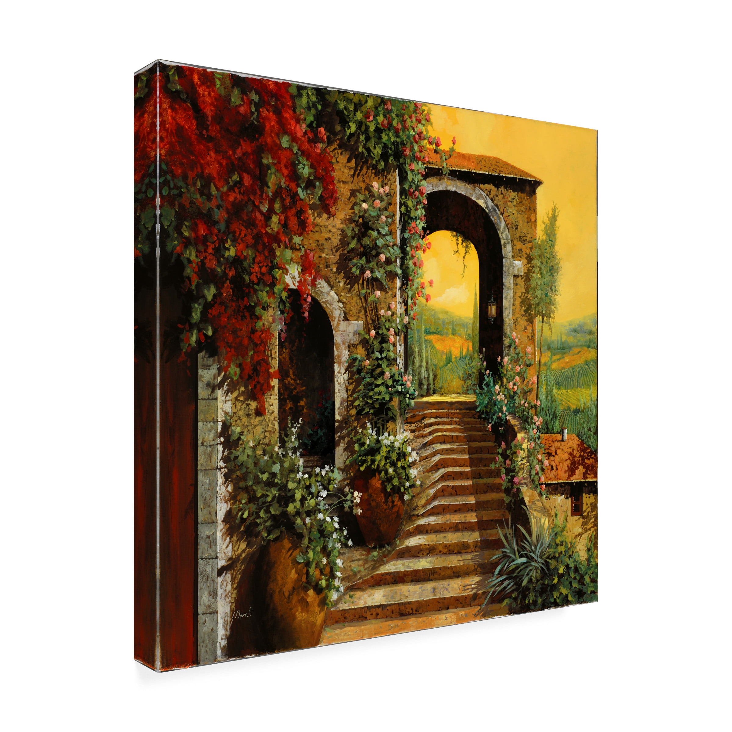 Guido Borelli 'Le Scale' Outdoor Canvas 35x35