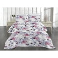 thumbnail image 2 of Ambesonne Spring Quilted Coverlet 3 Pcs, Anemone Flowers Leaves Art, King Size, Mauve Taupe and Blue Violet, 2 of 4