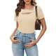 thumbnail image 4 of Ropa para mujer,Blusa informal para mujer con cuello en V, manga tres cuartos, poliéster, color liso, uso diario, sopatenor, 4 of 9
