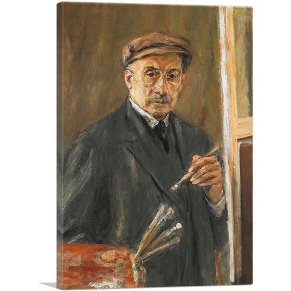 ARTCANVAS Self-Portrait Wearing a Coat With Brush Palette 1847 Canvas Art Print by Max Liebermann - Size: 18" x 12" (1.50" Deep)