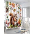 thumbnail image 3 of Fsddascl Colorful Squirrel Shower Curtain Set - Long 72" x 84" Washable Bathtub Curtain with 12 Hooks, Botanical Berry Pine Cones Waterproof Fabric Stall Shower Curtains for Bathroom/Bathtub Décor, 3 of 6