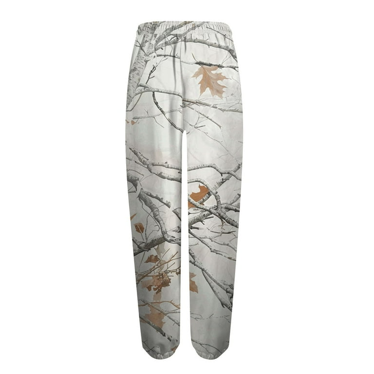 【U LAN】Mellow camouflage curved sweatpants Camo Sweatpants for Women Drawstring High Waisted Workout