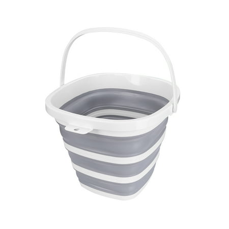 Bathroom Silicone Folding Bucket Outdoor Car Wash Bucket Square Fishing Supplies 10L Kitchen Camp Bucket 02