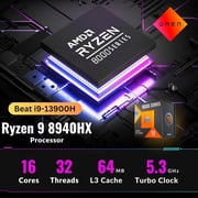 HP OMEN 16 Gaming Laptop, 144Hz 1920 x 1200 Display, Ryzen 9 8940HX, GeForce RTX 5060, RGB Backlit Keyboard, 1080p Webcam, WiFi 6E, Windows 11 Home, Black(32GB DDR5 RAM | 1TB SSD)